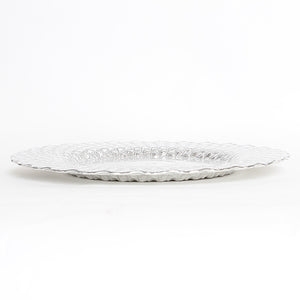 おしゃれな大皿 シルバーが華やかなガラス製アンダープレート/2枚セット