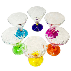 パーティにおすすめ クリスタルグラス  イタリア製（６色セット）パフェグラスやデザートグラスにも