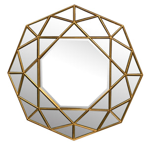 モダンデザインのウォールミラー/ 八角形型のゴールドミラー