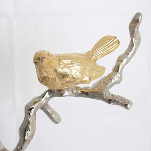 ニッチや棚の飾るものとしておすすめな 鳥オブジェ/ゴールドバード＆ガラス　