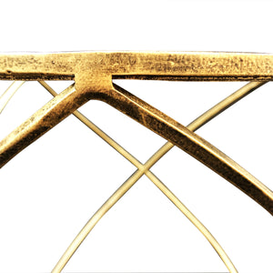 サイドテーブル /ゴールドフレームのコンパクトなガラステーブル