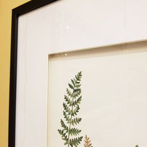 植物のアート額グリーンリーフB/ 黒フレームマット付きのシンプルなアート