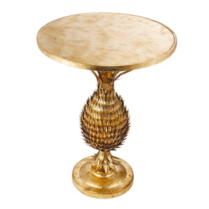 アクセントになるサイドテーブル/ゴールドのモダンクラシックなパイナップルデザイン