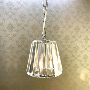 クリスタル調の1灯ランプ(シルバー）/ホテルライクでラグジュアリーなペンダントライト