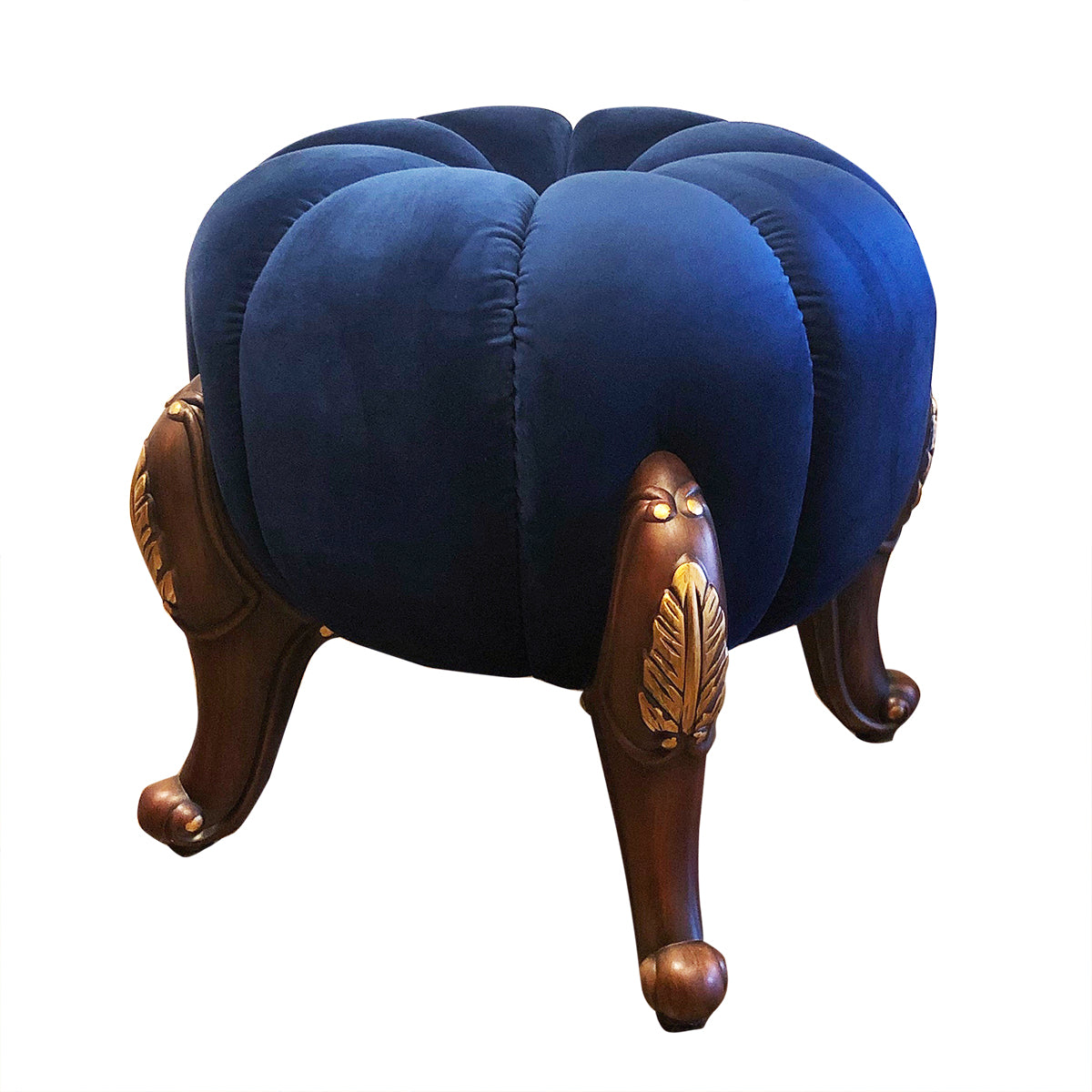 スツール 猫足 パンプキンスツール ベルベット オットマン ブルー スツール 猫足 パンプキンスツール ベルベット オットマン ブルー