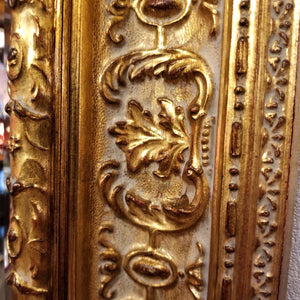 壁掛けミラー（クラシック）／渋めゴールドのアンティーク調イタリア製