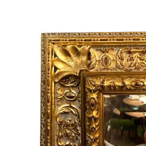 壁掛けミラー（クラシック）／渋めゴールドのアンティーク調イタリア製
