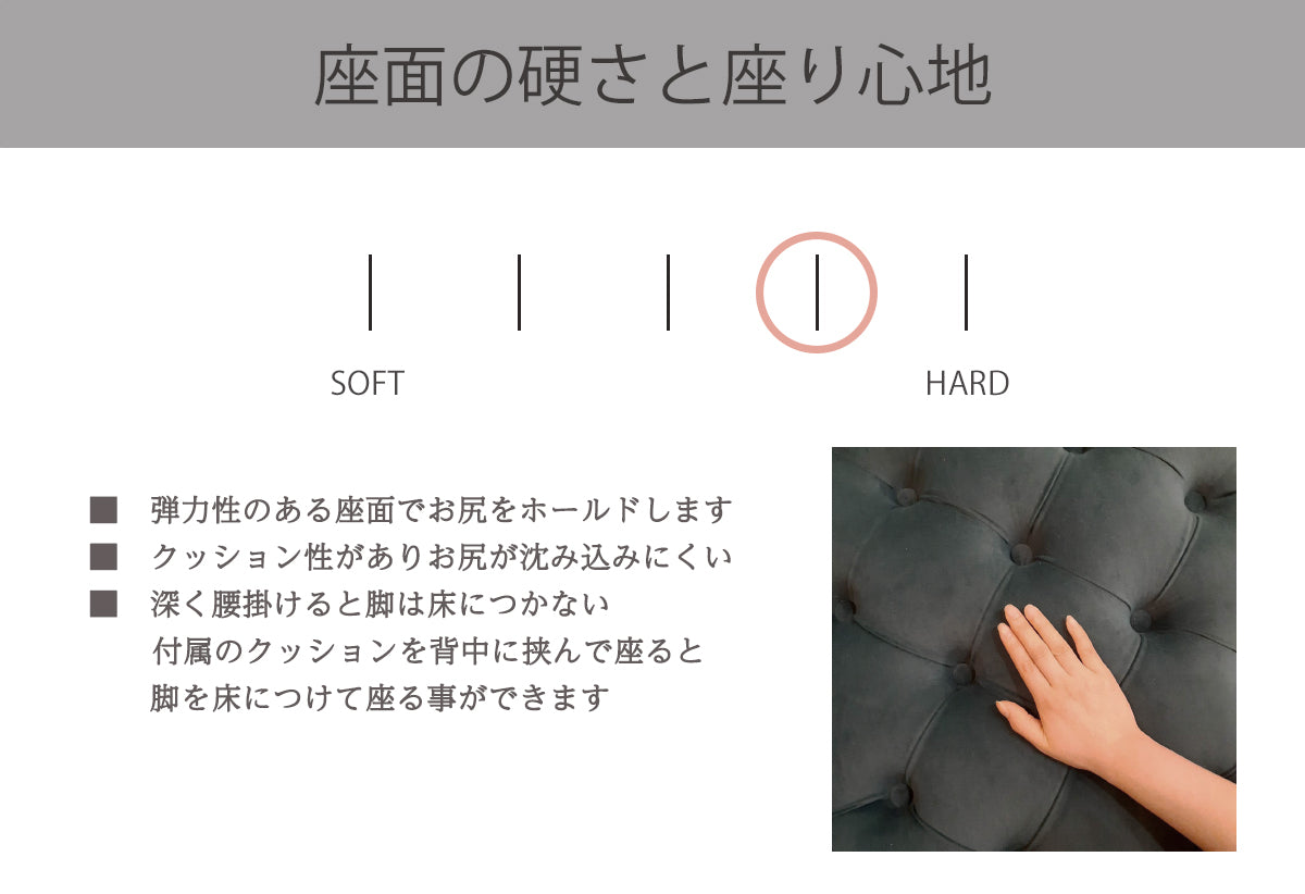 コンパクトな2人掛けソファ（ベルベット調 グリーン）/ 座面低めのハイバックソファ