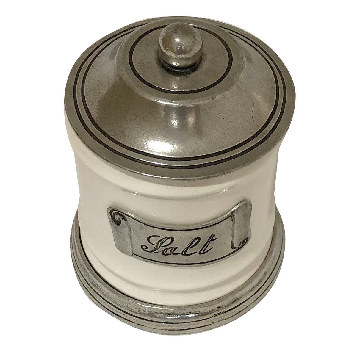 おしゃれなキッチン小物 / 陶器とピューターのキャニスターS イタリア製（salt）