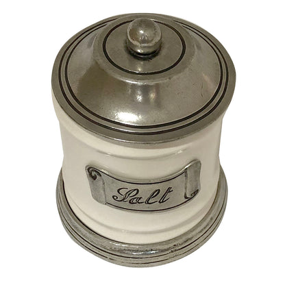 おしゃれなキッチン小物 / 陶器とピューターのキャニスターS イタリア製（salt）