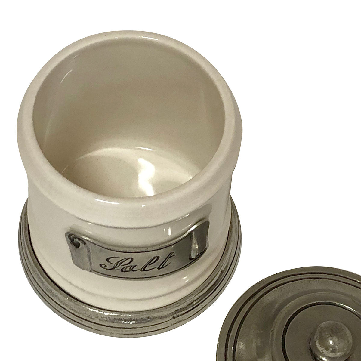 おしゃれなキッチン小物 / 陶器とピューターのキャニスターS イタリア製（salt）
