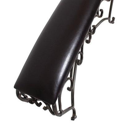 アイアンの曲線が美しい、フレンチスタイルのスリムスツールロング/（ダークブラウン 合皮）